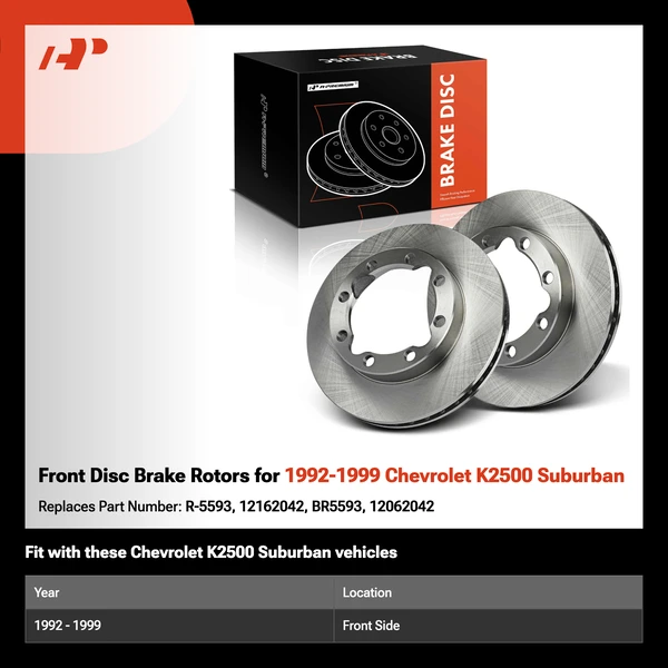 Front Disc Brake Rotors for 1992-1999 Chevrolet K2500 Suburban