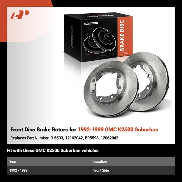 Front Disc Brake Rotors for 1992-1999 GMC K2500 Suburban