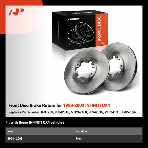 Front Disc Brake Rotors for 1998-2003 INFINITI QX4