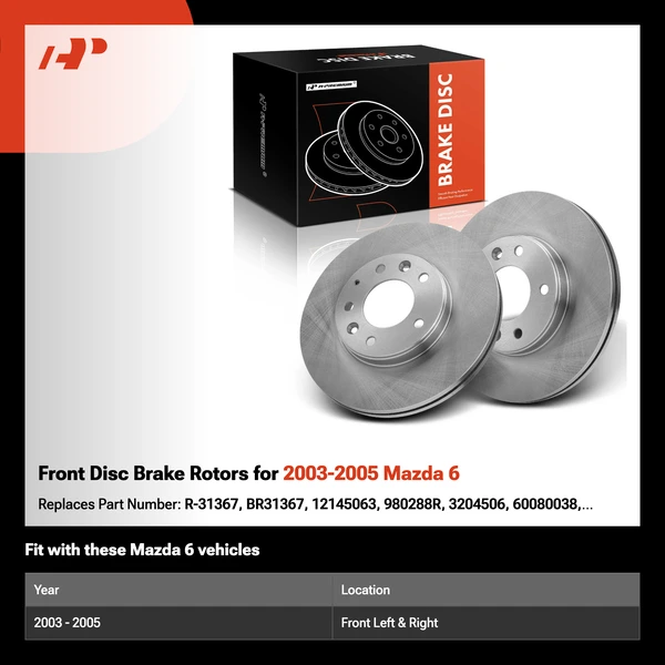 Front Disc Brake Rotors for 2003-2005 Mazda 6