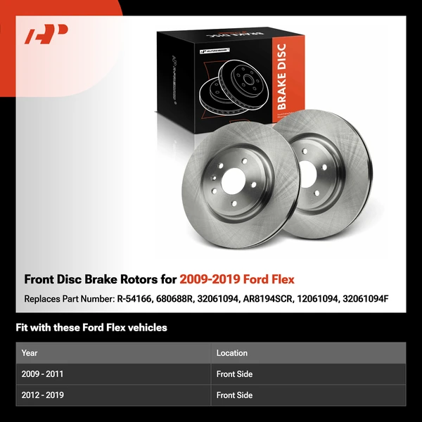 Front Disc Brake Rotors for 2009-2019 Ford Flex