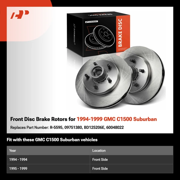 Front Disc Brake Rotors for 1994-1999 GMC C1500 Suburban
