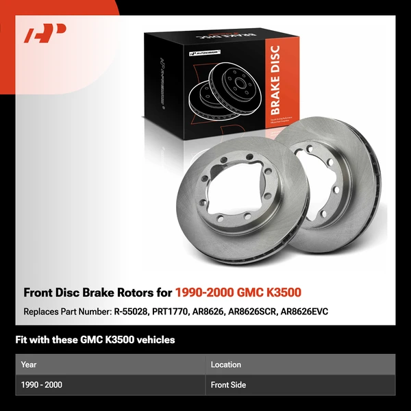 Front Disc Brake Rotors for 1990-2000 GMC K3500