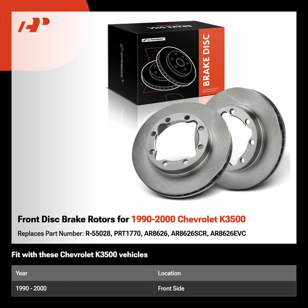 Front Disc Brake Rotors for 1990-2000 Chevrolet K3500