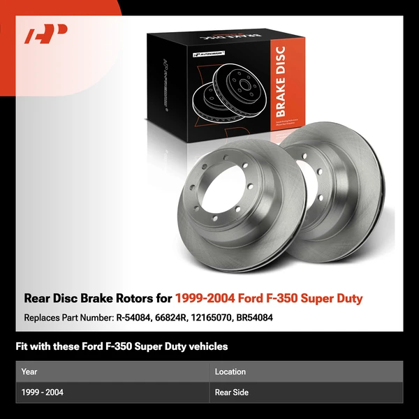 Rear Disc Brake Rotors for 1999-2004 Ford F-350 Super Duty