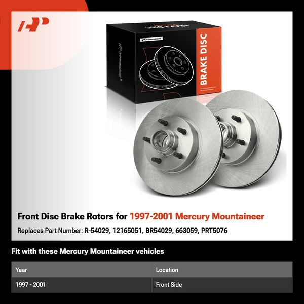 Front Disc Brake Rotors for 1997-2001 Mercury Mountaineer