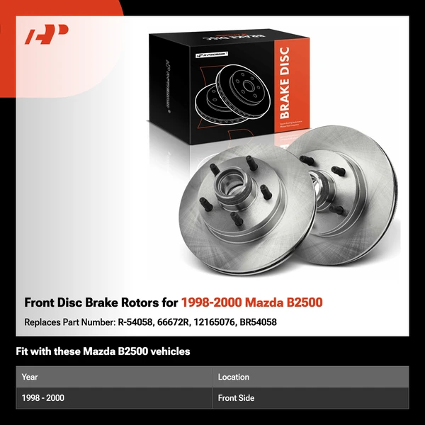 Front Disc Brake Rotors for 1998-2000 Mazda B2500
