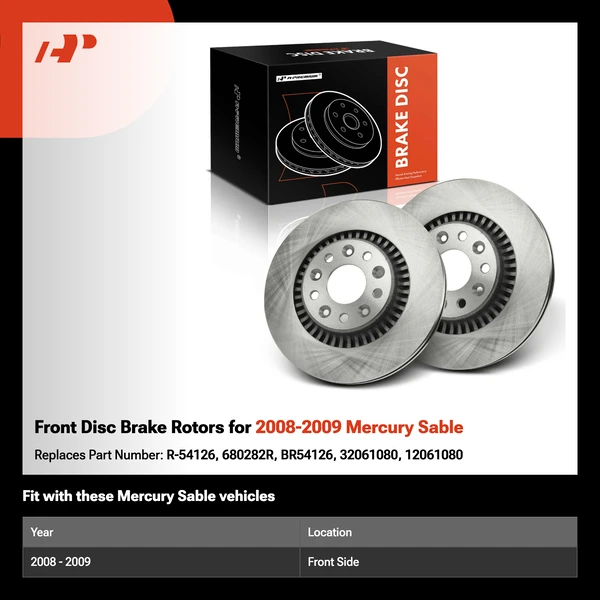 Front Disc Brake Rotors for 2008-2009 Mercury Sable