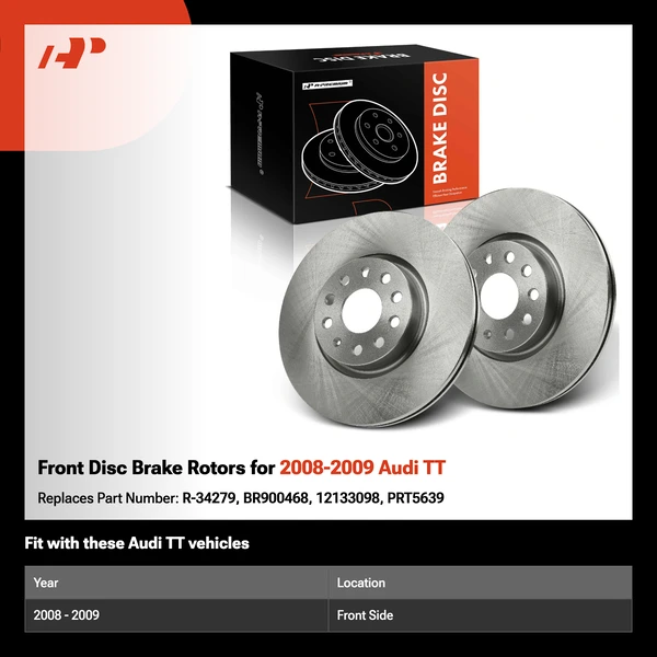 Front Disc Brake Rotors for 2008-2009 Audi TT