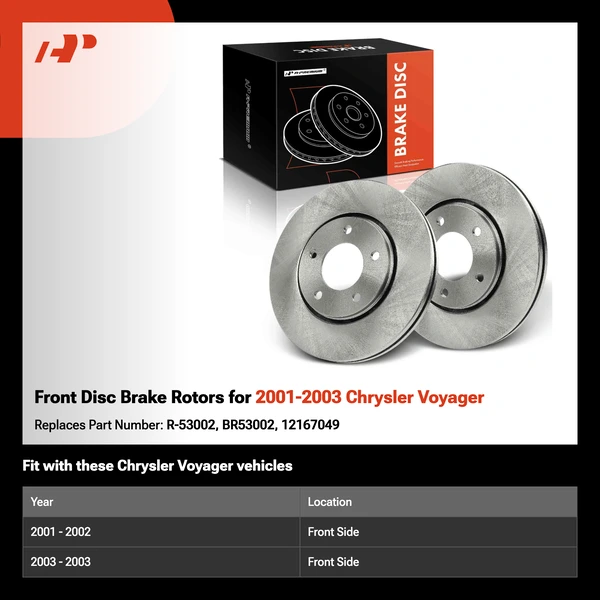 Front Disc Brake Rotors for 2001-2003 Chrysler Voyager