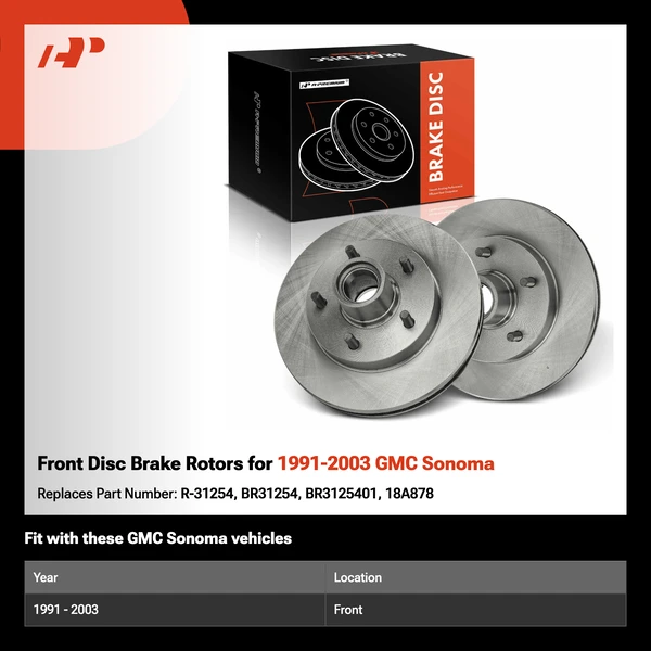 Front Disc Brake Rotors for 1991-2003 GMC Sonoma
