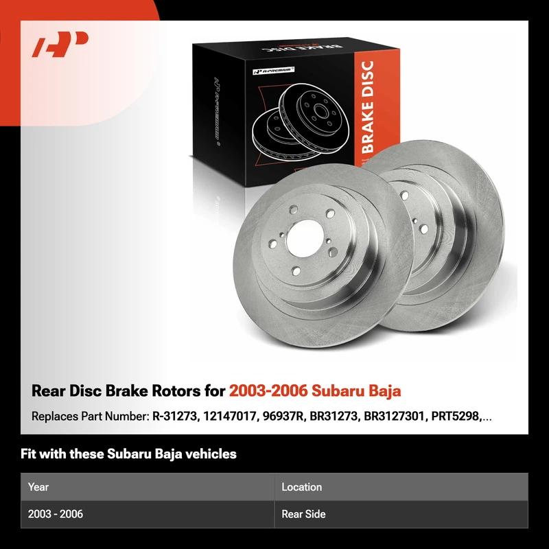 Rear Disc Brake Rotors for 2003-2006 Subaru Baja