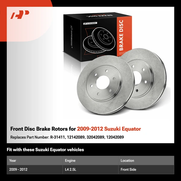 Front Disc Brake Rotors for 2009-2012 Suzuki Equator