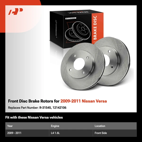Front Disc Brake Rotors for 2009-2011 Nissan Versa