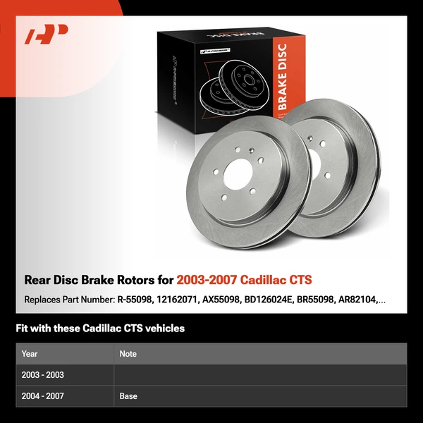 Rear Disc Brake Rotors for 2003-2007 Cadillac CTS