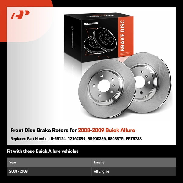Front Disc Brake Rotors for 2008-2009 Buick Allure