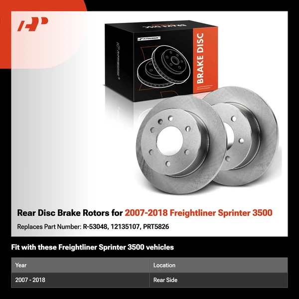 Rear Disc Brake Rotors for 2007-2018 Freightliner Sprinter 3500
