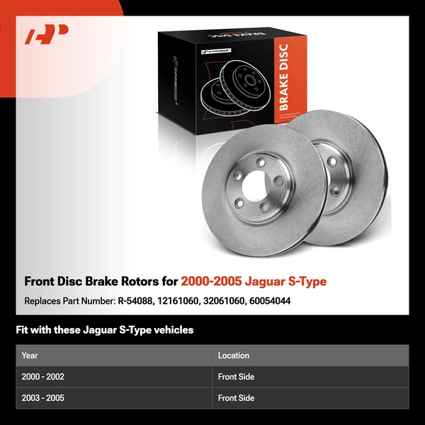 Front Disc Brake Rotors for 2000-2005 Jaguar S-Type
