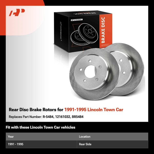 Rear Disc Brake Rotors for 1991-1995 Lincoln Town Car