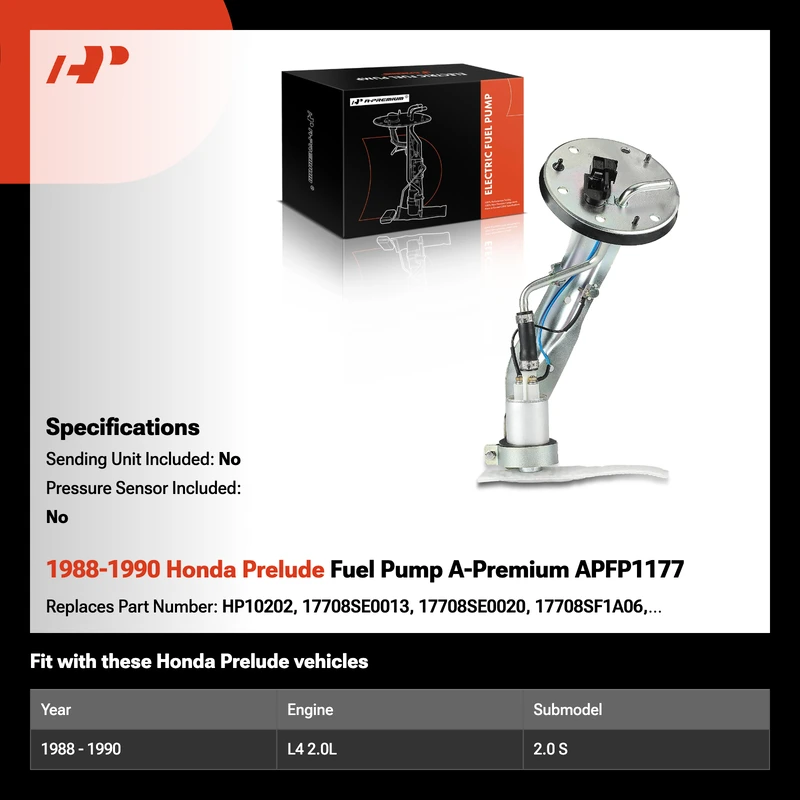 1988-1990 Honda Prelude Fuel Pump A-Premium APFP1177