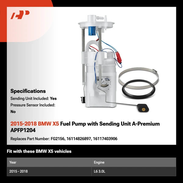 2015-2018 BMW X5 Fuel Pump with Sending Unit A-Premium APFP1204