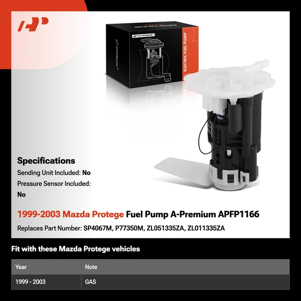 1999-2003 Mazda Protege Fuel Pump A-Premium APFP1166