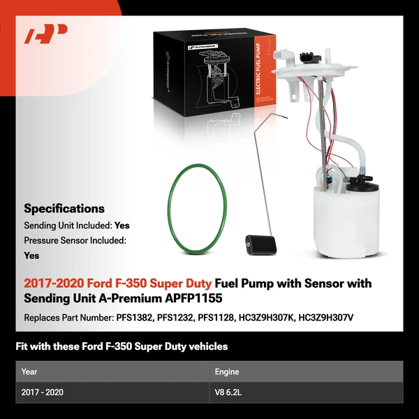 2017-2020 Ford F-350 Super Duty Fuel Pump with Sensor with Sending Unit A-Premium APFP1155