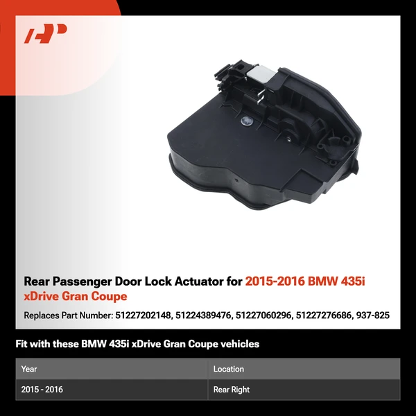 Rear Passenger Door Lock Actuator for 2015-2016 BMW 435i xDrive Gran Coupe