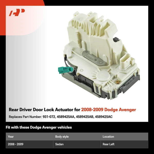 Rear Driver Door Lock Actuator for 2008-2009 Dodge Avenger