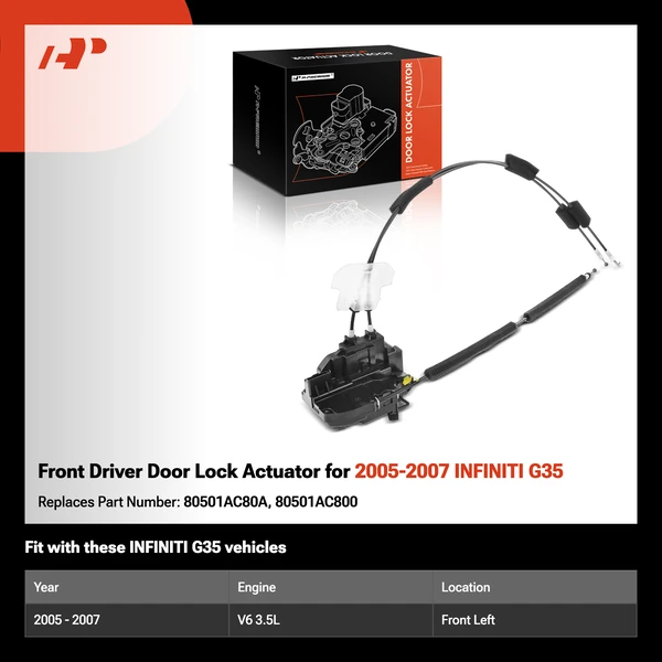 Front Driver Door Lock Actuator for 2005-2007 INFINITI G35