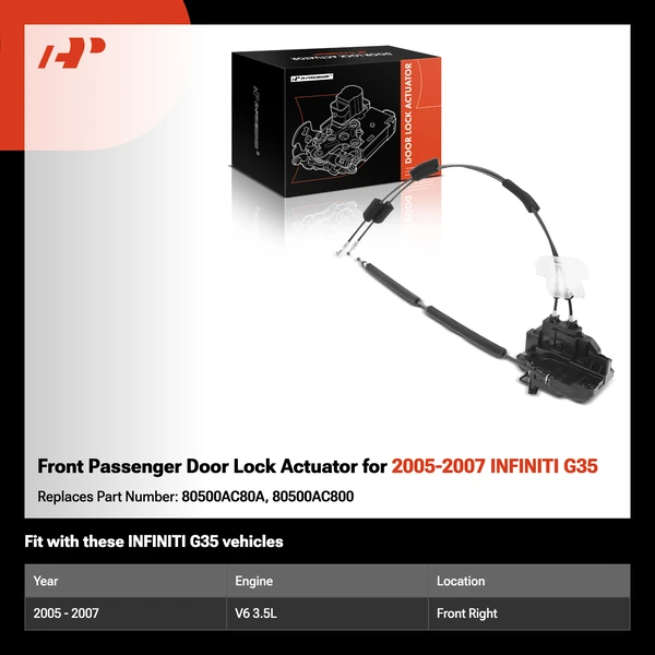 Front Passenger Door Lock Actuator for 2005-2007 INFINITI G35