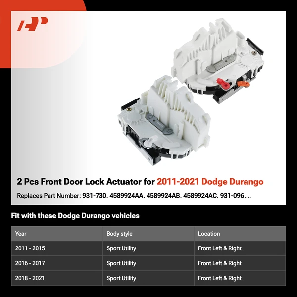 2 Pcs Front Door Lock Actuator for 2011-2021 Dodge Durango