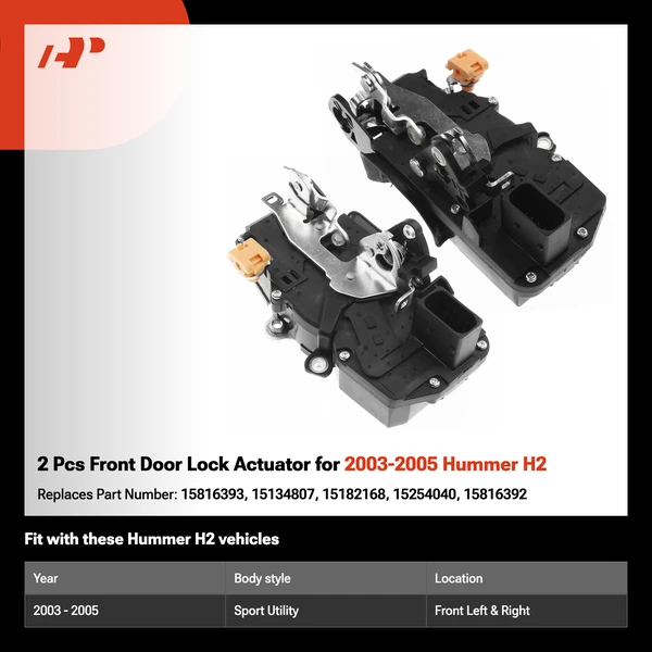 2 Pcs Front Door Lock Actuator for 2003-2005 Hummer H2