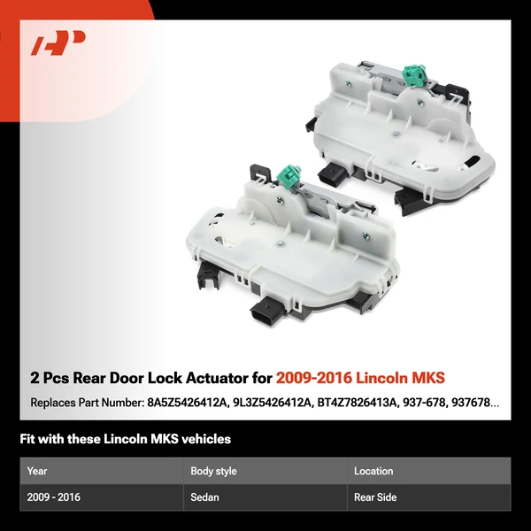 2 Pcs Rear Door Lock Actuator for 2009-2016 Lincoln MKS