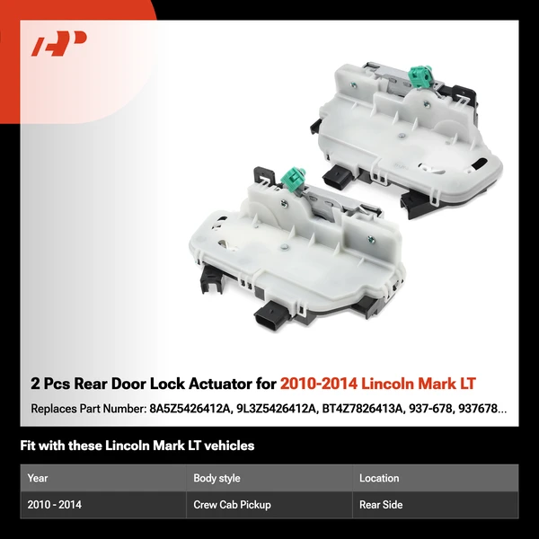 2 Pcs Rear Door Lock Actuator for 2010-2014 Lincoln Mark LT