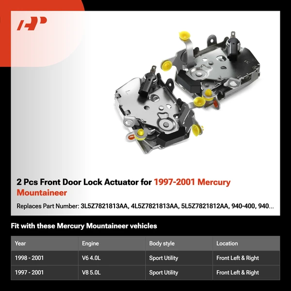 2 Pcs Front Door Lock Actuator for 1997-2001 Mercury Mountaineer
