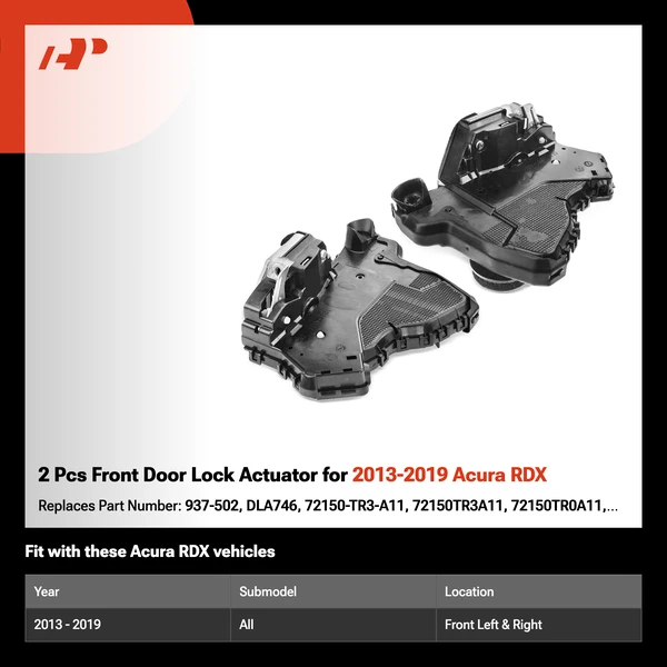 2 Pcs Front Door Lock Actuator for 2013-2019 Acura RDX