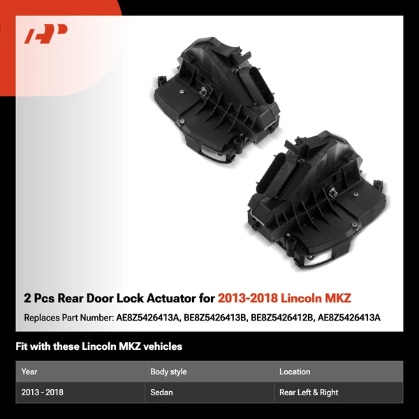 2 Pcs Rear Door Lock Actuator for 2013-2018 Lincoln MKZ