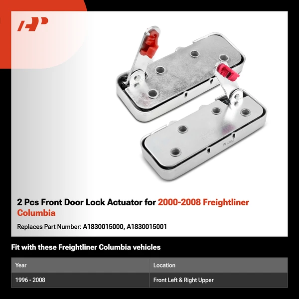 2 Pcs Front Door Lock Actuator for 2000-2008 Freightliner Columbia