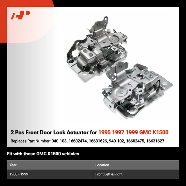 2 Pcs Front Door Lock Actuator for 1995 1997 1999 GMC K1500