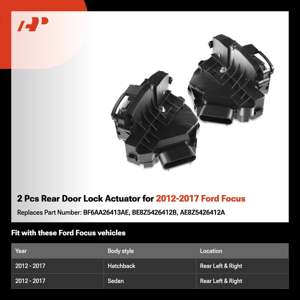 2 Pcs Rear Door Lock Actuator for 2012-2017 Ford Focus