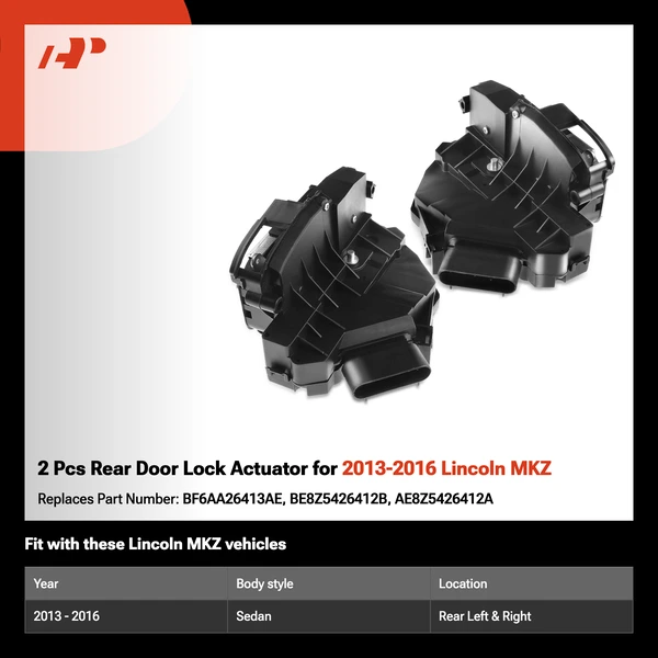 2 Pcs Rear Door Lock Actuator for 2013-2016 Lincoln MKZ