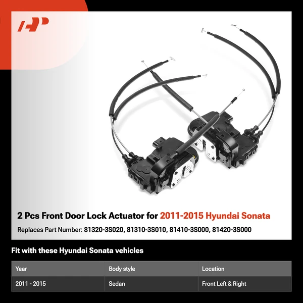 2 Pcs Front Door Lock Actuator for 2011-2015 Hyundai Sonata