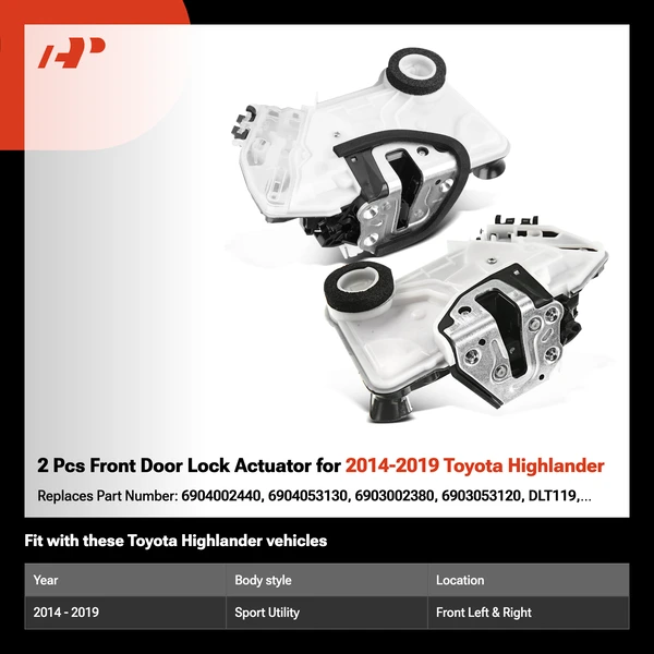 2 Pcs Front Door Lock Actuator for 2014-2019 Toyota Highlander