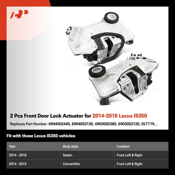 2 Pcs Front Door Lock Actuator for 2014-2018 Lexus IS350