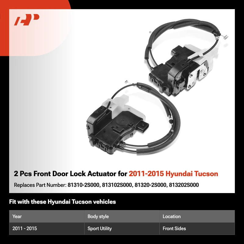2 Pcs Front Door Lock Actuator for 2011-2015 Hyundai Tucson