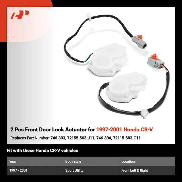 2 Pcs Front Door Lock Actuator for 1997-2001 Honda CR-V