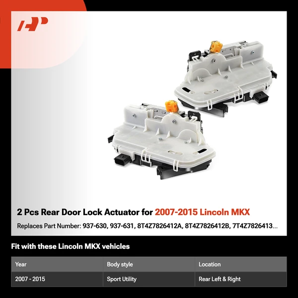 2 Pcs Rear Door Lock Actuator for 2007-2015 Lincoln MKX