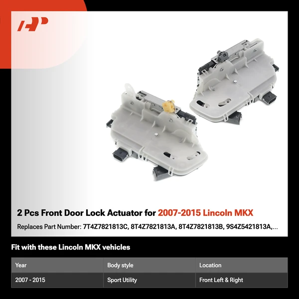 2 Pcs Front Door Lock Actuator for 2007-2015 Lincoln MKX