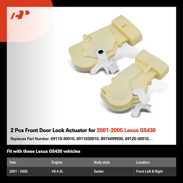 2 Pcs Front Door Lock Actuator for 2001-2005 Lexus GS430